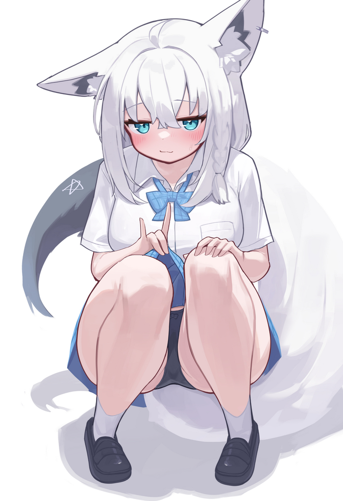 Fubuki - NSFW, Anime Art, Аниме, Virtual YouTuber, Hololive, Shirakami Fubuki, Deaver, Animal Ears, Хвост