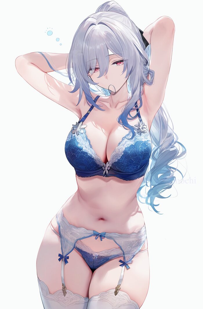 Jingliu - NSFW, Anime, Anime art, Jingliu (Honkai: Star Rail), Honkai: Star Rail, Stockings, Underwear, Neural network art