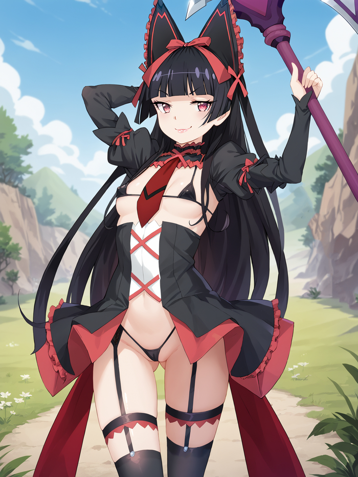 Rory Mercury - NSFW, My, Rory Mercury, Gate: Jieitai Kano Chi nite Kaku Tatakaeri, Art, Anime, Anime art, Erotic, Hand-drawn erotica, Boobs, Naked, Girls, Neural network art, Stable diffusion