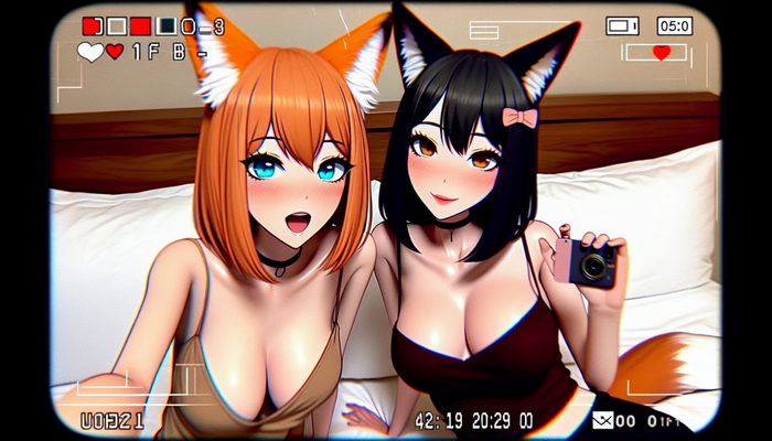 OnlyFox аккаунт - NSFW, Моё, Арты нейросетей, Аниме, Anime Art, Animal Ears, Кицунэ