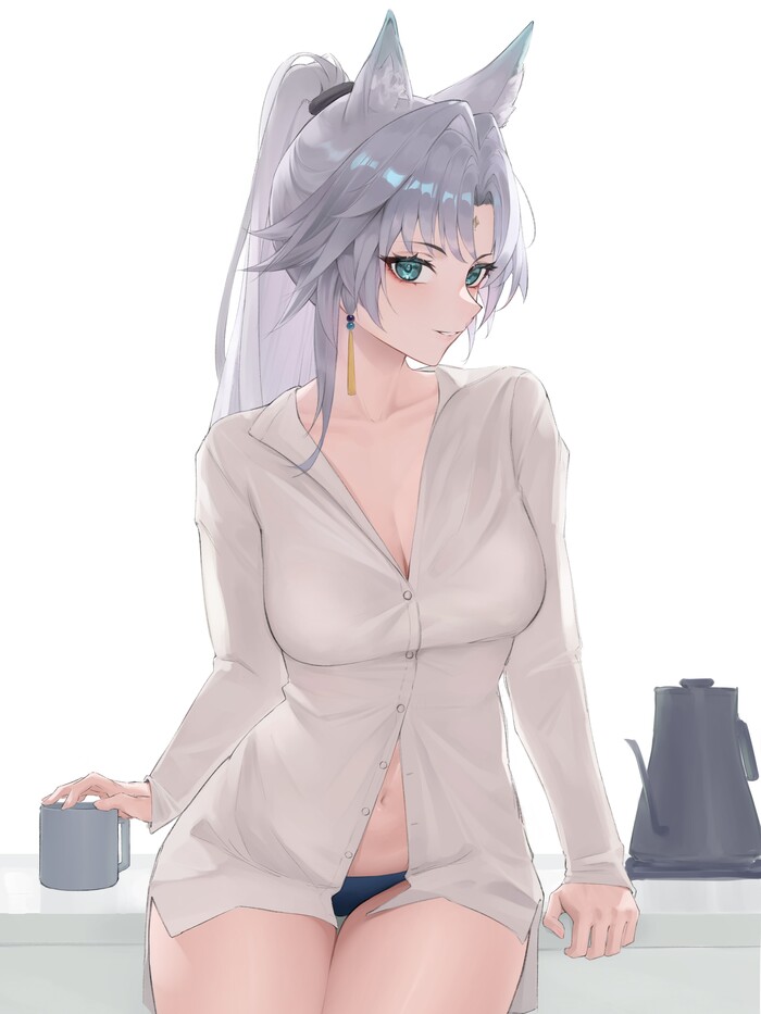 Feixiao - NSFW, Anime Art, Аниме, Honkai: Star Rail, Feixiao (Honkai: Star Rail), Animal Ears, Кицунэ