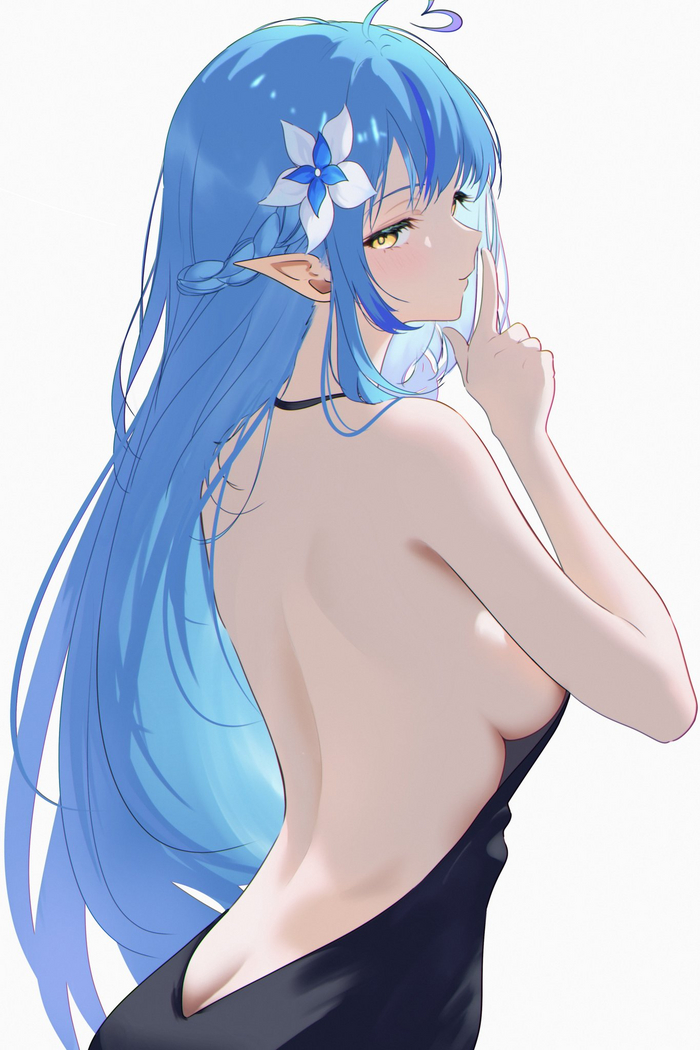 Lamy - NSFW, Anime, Anime art, Art, Girls, Yukihana lamy, Hololive, Virtual youtuber, Boobs