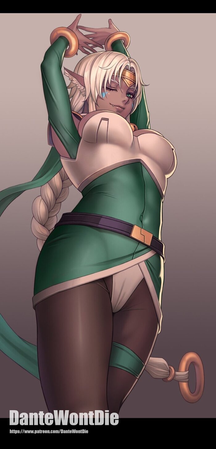 Aisha Clan-Clan - NSFW, Арт, Аниме, Outlaw Star, Anime Art, Aisha clan-clan, Загар, Линия загара, Боди, Живот, Пупок, Сиськи, Бедра, Подмышки, Рисованная эротика, Длиннопост, Dantewontdie