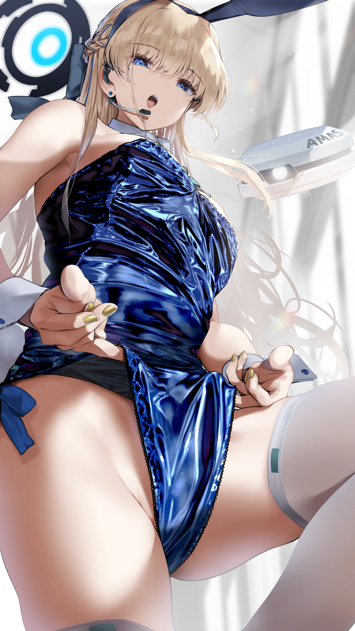 Here is a bunny costume - NSFW, Anime art, Anime, Blue archive, Asuma Toki, Bunnysuit, Stockings