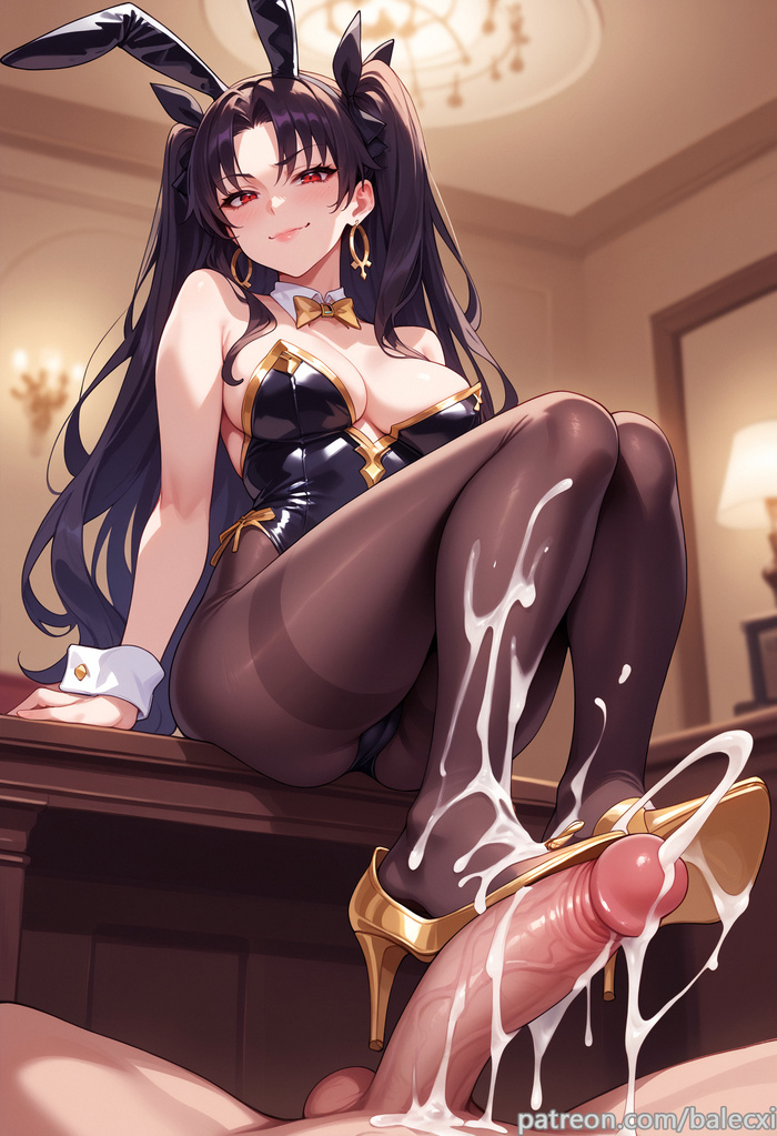 Ishtar the Bunny - NSFW, Art, Anime, Anime art, Hand-drawn erotica, Erotic, Neural network art, Fate, Fate grand order, Ishtar, Extra thicc, Bunnysuit, Longpost