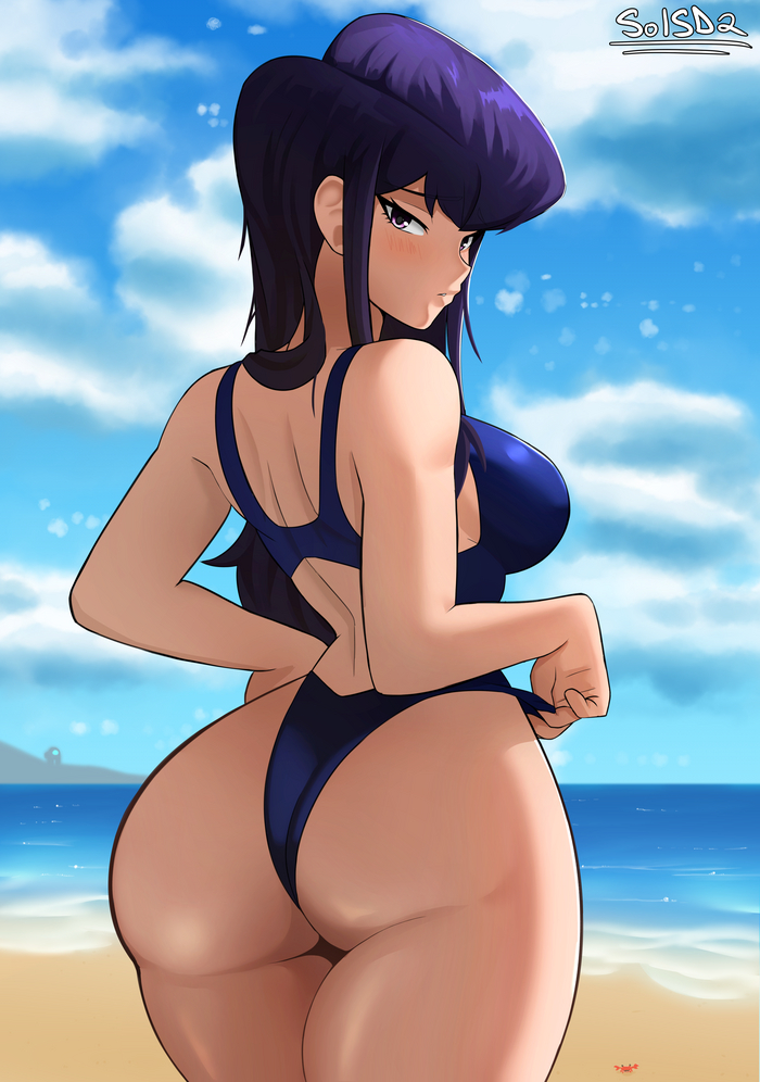 Komi-san - NSFW, Anime art, Anime, Komi-san wa comyushou desu, Shouko komi, Swimsuit, Longpost, 18+