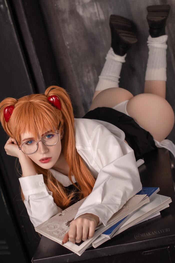 Continuation of the post Baka Shinji, on your knees - 18+, The photo, Underpants, Underwear, Erotic, Anime, Asuka langley, Evangelion, Cosplay, Cosplayers, Upskirt, Booty, Reply to post, NSFW