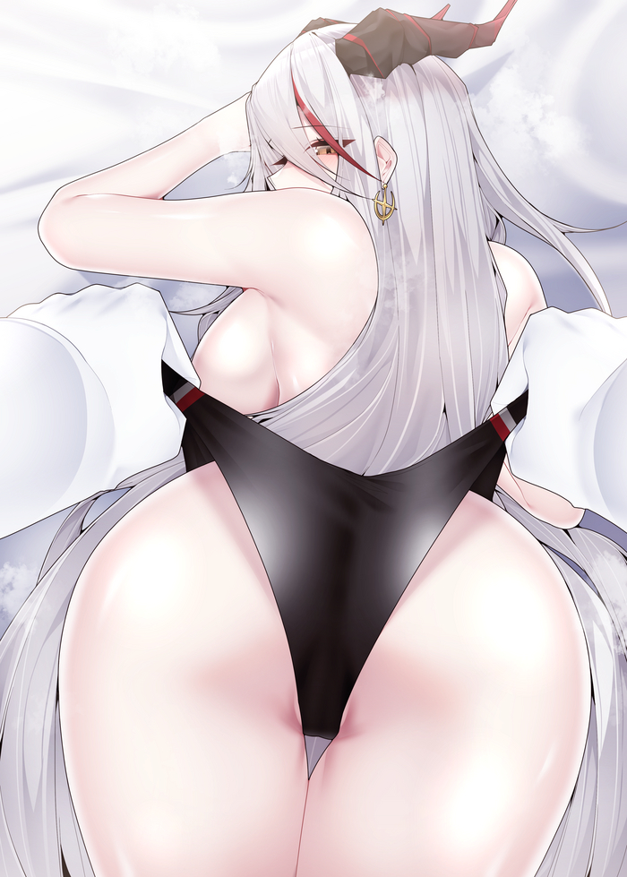 Agir - 18+, Samip, Арт, Аниме, Anime Art, Рисованная эротика, Эротика, Azur Lane, Девушка с рогами, Бикини, Длиннопост, Aegir, NSFW