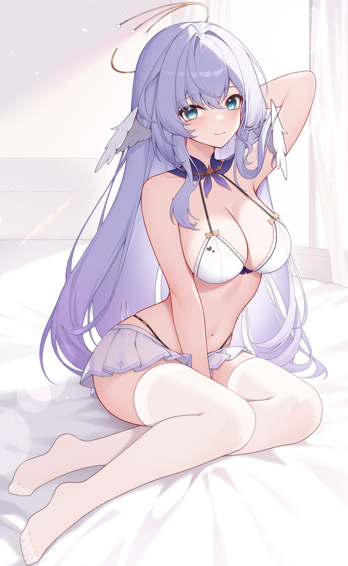 Robin - 18+, Anime art, Anime, Honkai: Star Rail, Robin (Honkai: Star Rail), Hand-drawn erotica, Stockings, Underwear, NSFW