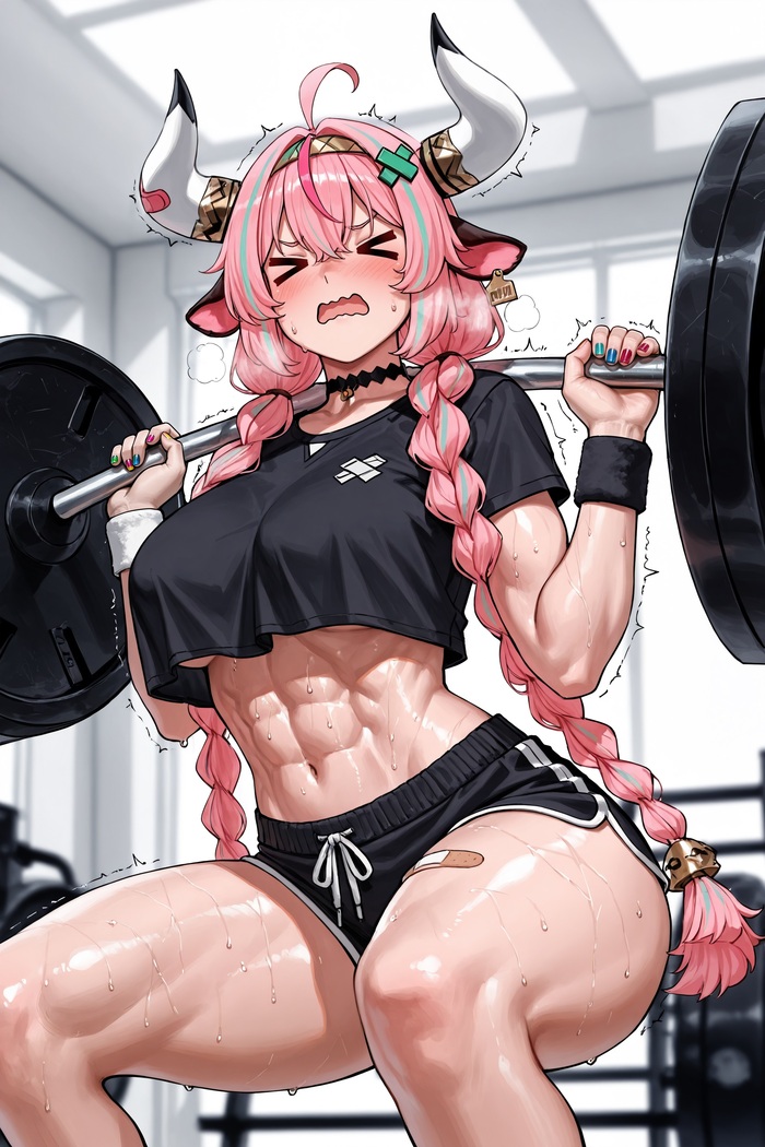 День ног - 18+, Арт, Аниме, Anime Art, Рисованная эротика, Эротика, Арты нейросетей, Genshin Impact, Varesa, Muscleart, Чокер, Девушка с рогами, NSFW