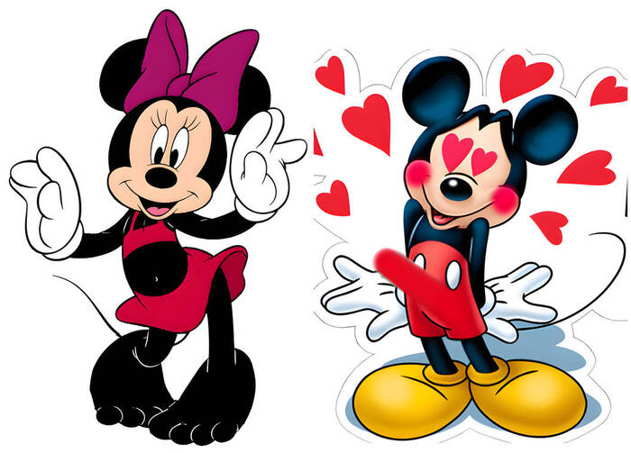 Minnie charms and seduces Mickey - NSFW, My, beauty, Sexuality, Swimsuit, Gorgeous, Mickey Mouse, Love, Romance, Bikini, Underwear, Erection, Charm, Seduction