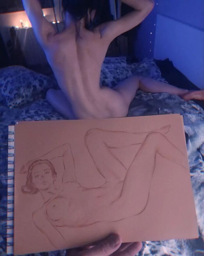 I draw while I draw - NSFW, My, Girls, Erotic, Hand-drawn erotica, Boobs, Beginner artist, Homemade