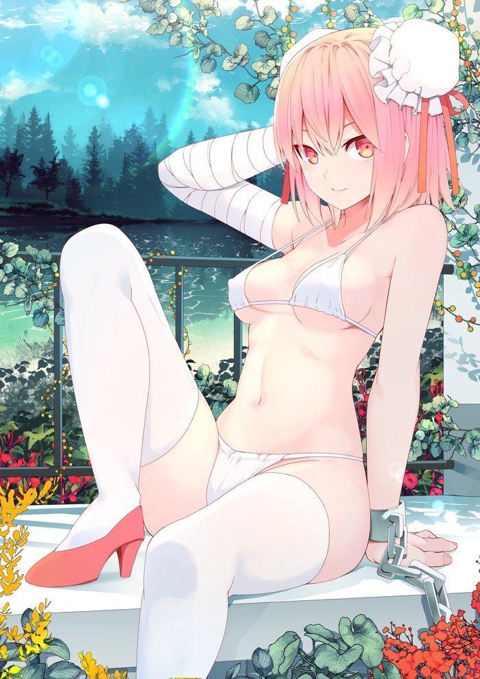 Ibaraki Kasen - NSFW, Anime, Anime art, Art, Games, Touhou, Ibaraki Kasen, Stockings, Hand-drawn erotica, Erotic, Mikoma sanagi, Swimsuit