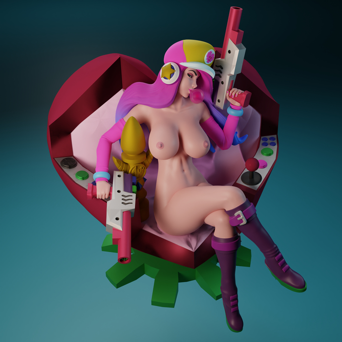 NSFW Miss Fortune from League of Legends for 3d printing - NSFW, My, 3D, 3D печать, 3D modeling, 3D printer, League of legends, Miss fortune, Modeling, Craft, Figurines, Boobs, Longpost