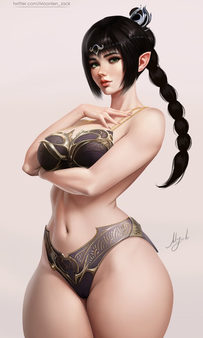 Shadowheart - NSFW, Moonlen Jack, Art, Anime, Anime art, Erotic, Baldurs Gate 3, Longpost, Shadowheart