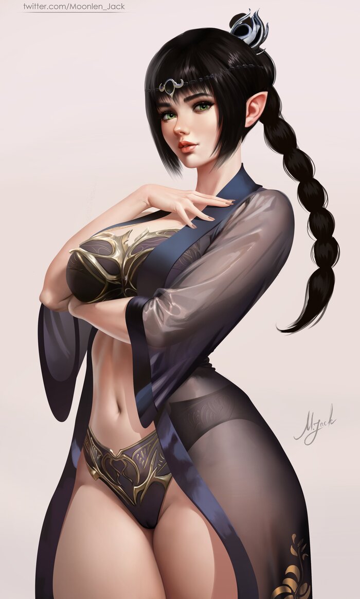 Shadowheart - NSFW, Moonlen Jack, Art, Anime, Anime art, Erotic, Baldurs Gate 3, Longpost, Shadowheart