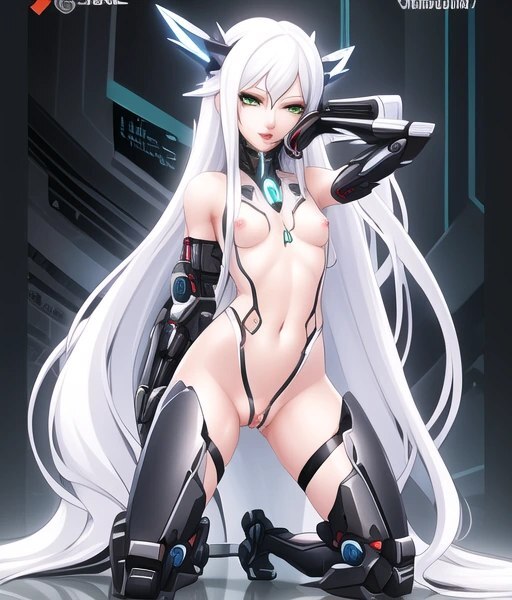 Cyberpunk from a neural network - NSFW, My, Cyberpunk, Neural network art, Erotic, White hair, Longpost