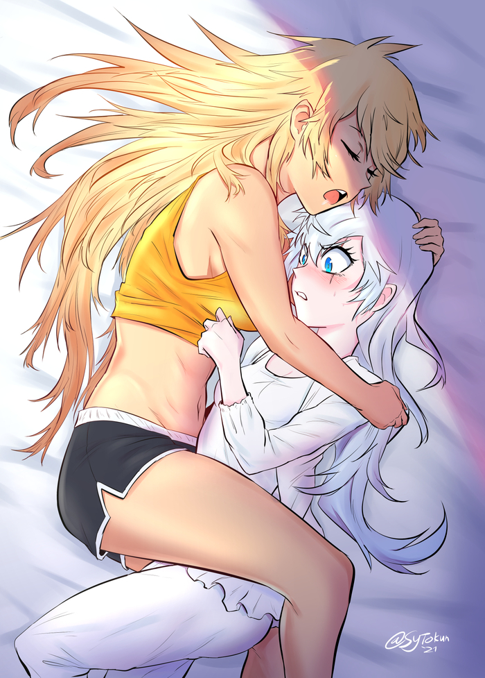 Yang & Weiss - NSFW, Anime art, Anime, Yuri, RWBY, Weiss schnee, Yang xiao long