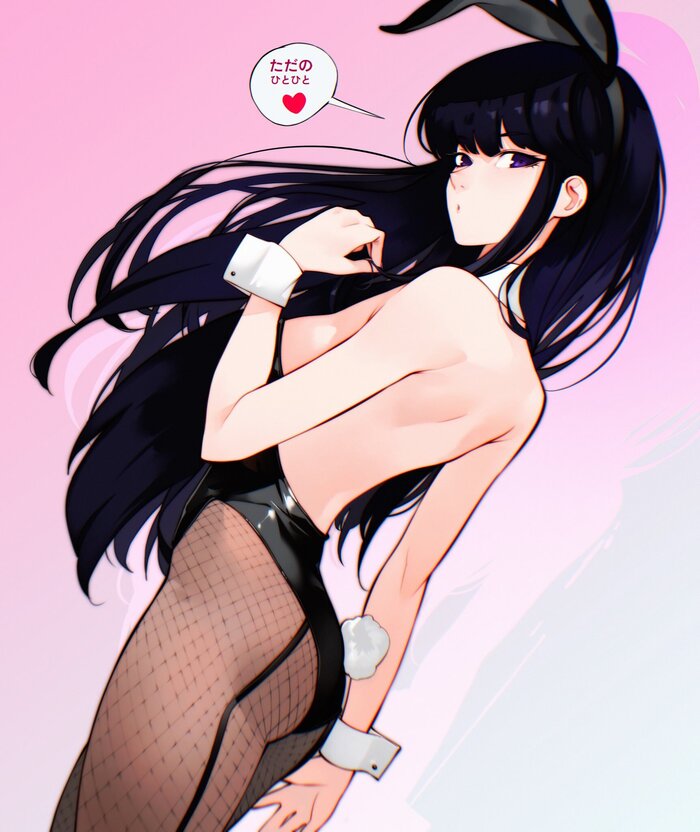 Bunny Komi-san - NSFW, Art, Anime, Anime art, Hand-drawn erotica, Komi-san wa comyushou desu, Shouko komi, Bunnysuit, Twitter (link), Erotic