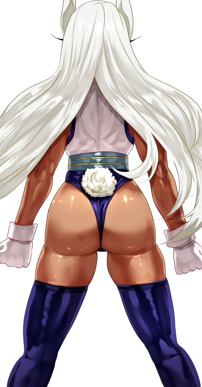 Miruko - NSFW, Аниме, Anime Art, Арт, Девушки, Miruko, Bunny Ears, Animal Ears, Рисованная эротика, Попа, Uenoryoma, Twitter (ссылка), Boku no Hero Academia