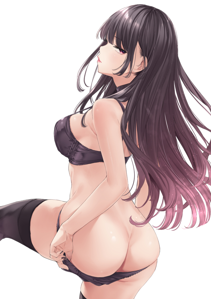 What are you staring at? - NSFW, Erotic, Boobs, Booty, Anime art, Girls, Anime, Art, Underwear, Pantsu, Wingt2, Hand-drawn erotica